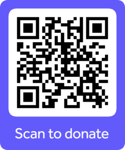 QR code to scan to donate.